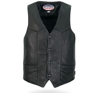 NWT Hot Leathers VSM5006 USA Made Classic Premium Biker Motorcycle Leather Vest